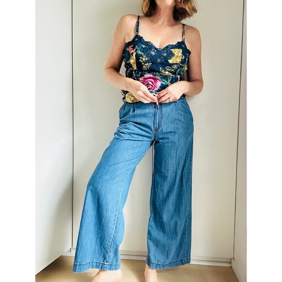 Old Navy Jeans High Rise Drapey Drawcord Denim Lightweight Size 0 Comfort - Picture 10 of 10